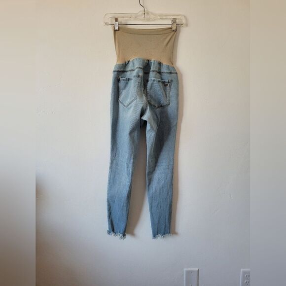 Jessica Simpson Maternity Jeans Distressed Frayed Light Wash Full Panel Small - Picture 4 of 7